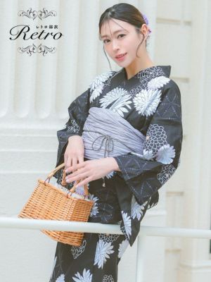 [SALE] [浴衣] クールブラックに白黒...