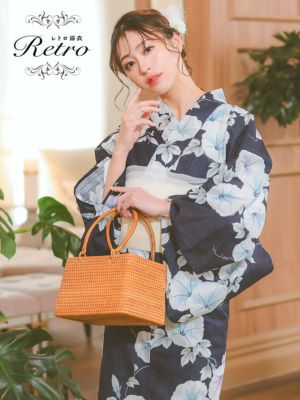 [SALE] [浴衣 選べる帯] 上品紺地と...