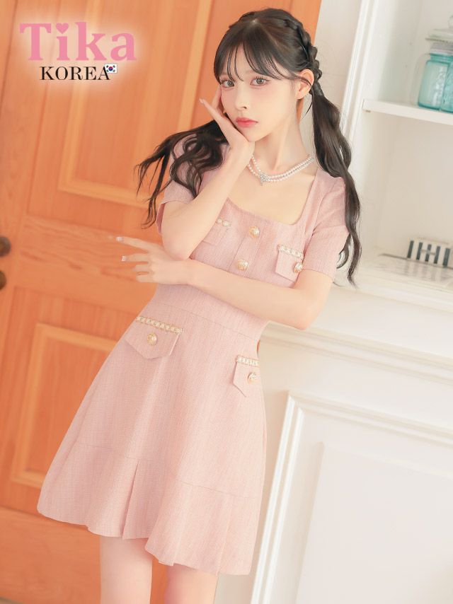 キャバドレス 韓国 ミニ丈 大きいサイズ フレア ミニドレス ワンピース ガーリー