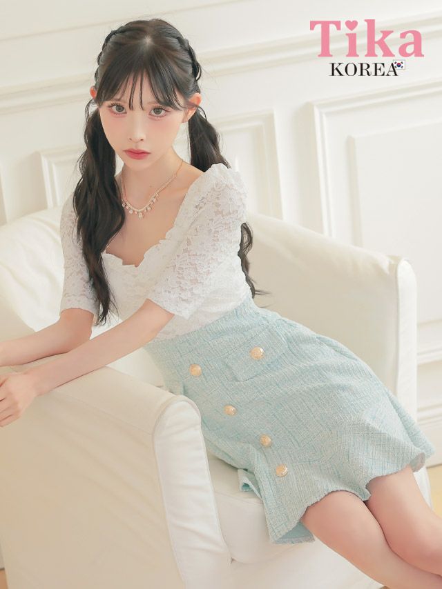 キャバドレス 韓国 ミニ丈 フレア 大きいサイズ 袖あり ワンピース ミニドレス