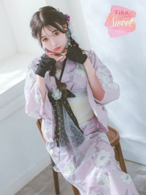 [SALE] [浴衣 選べる帯] ピンク地に...