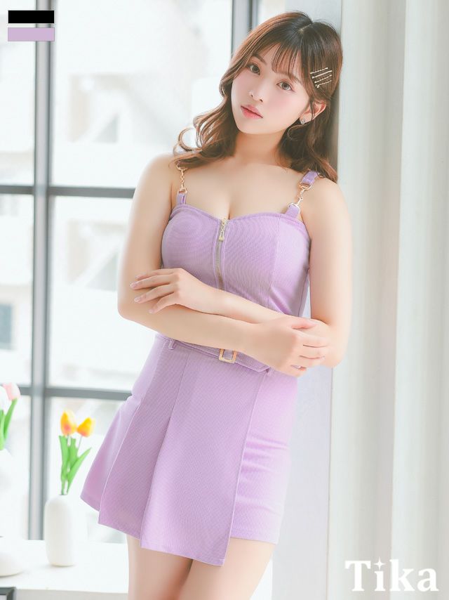 キャバドレス ミニ丈 大きいサイズ タイト ミニドレス セットアップ スカート ジップ