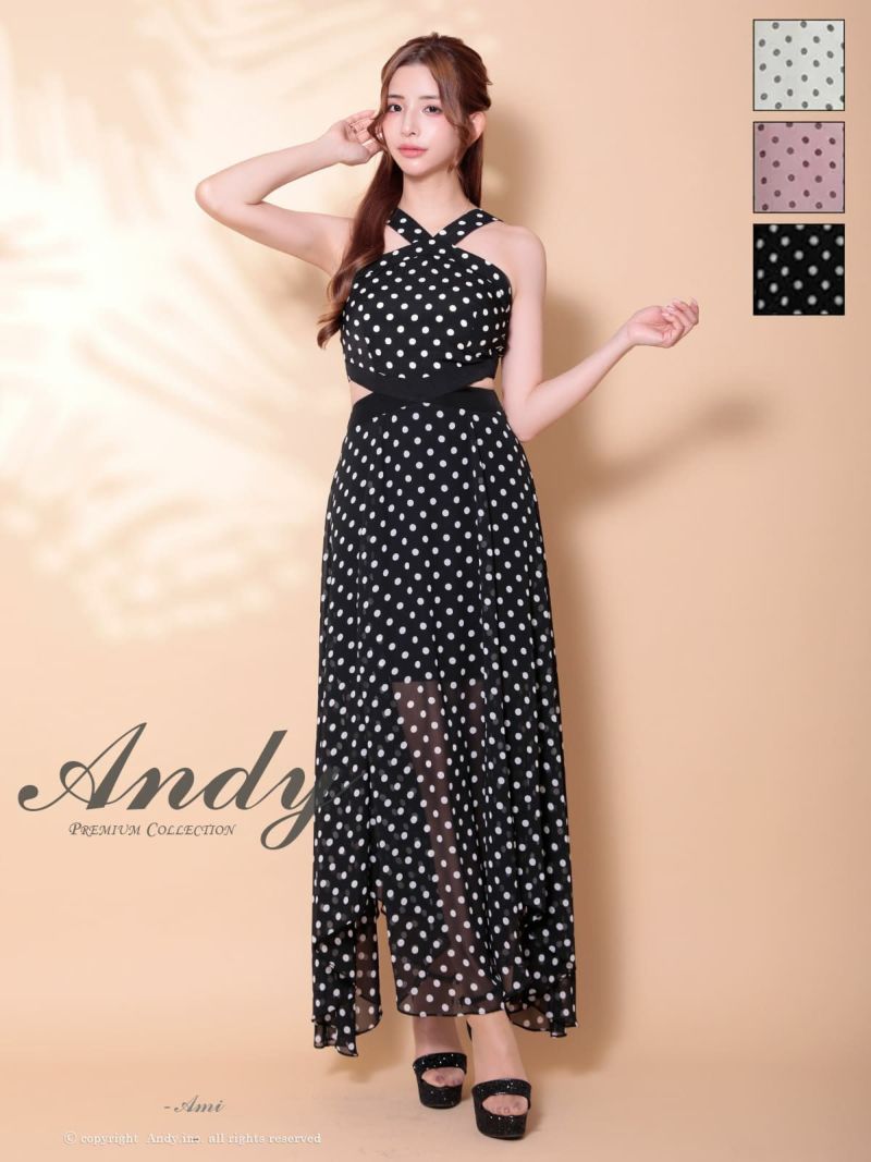 キャバドレス An アン 高級 ノースリーブ ウエストカット ドット クロスデザイン シアー フレア ミニドレス