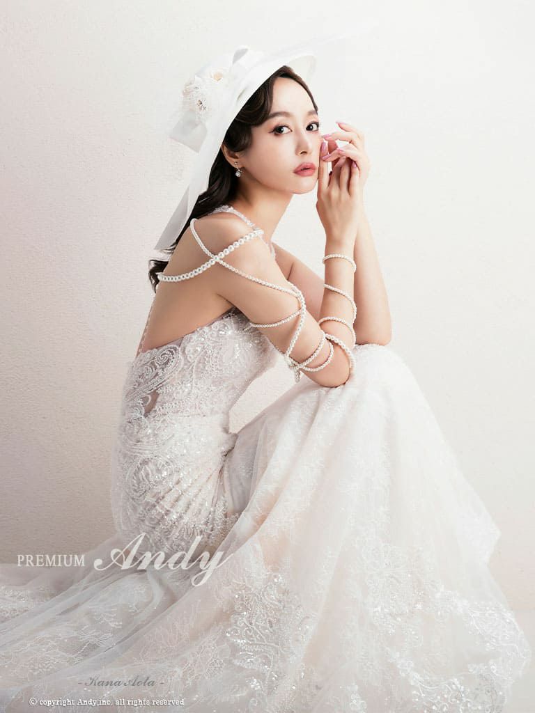 キャバドレス PREMIUM Andy プレミアムアンディ 高級 ホルターネック 刺繍 シアー ワンカラー マーメイド バースデー タイト ロングドレス