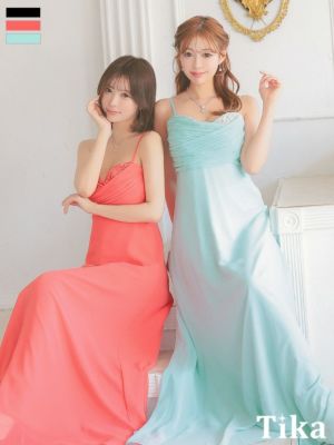 キャミソール ハートカット ギャザー シフォ...
