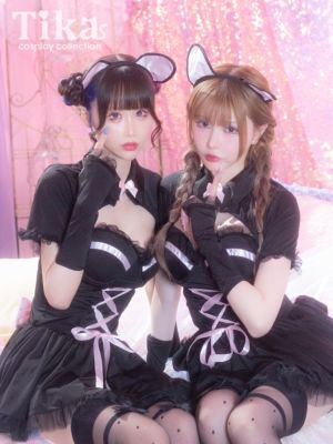 [コスプレ] 猫 ロリータ ガーリー リボン...