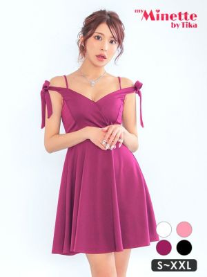 安い Aラインミニドレス オフショルダー 大...