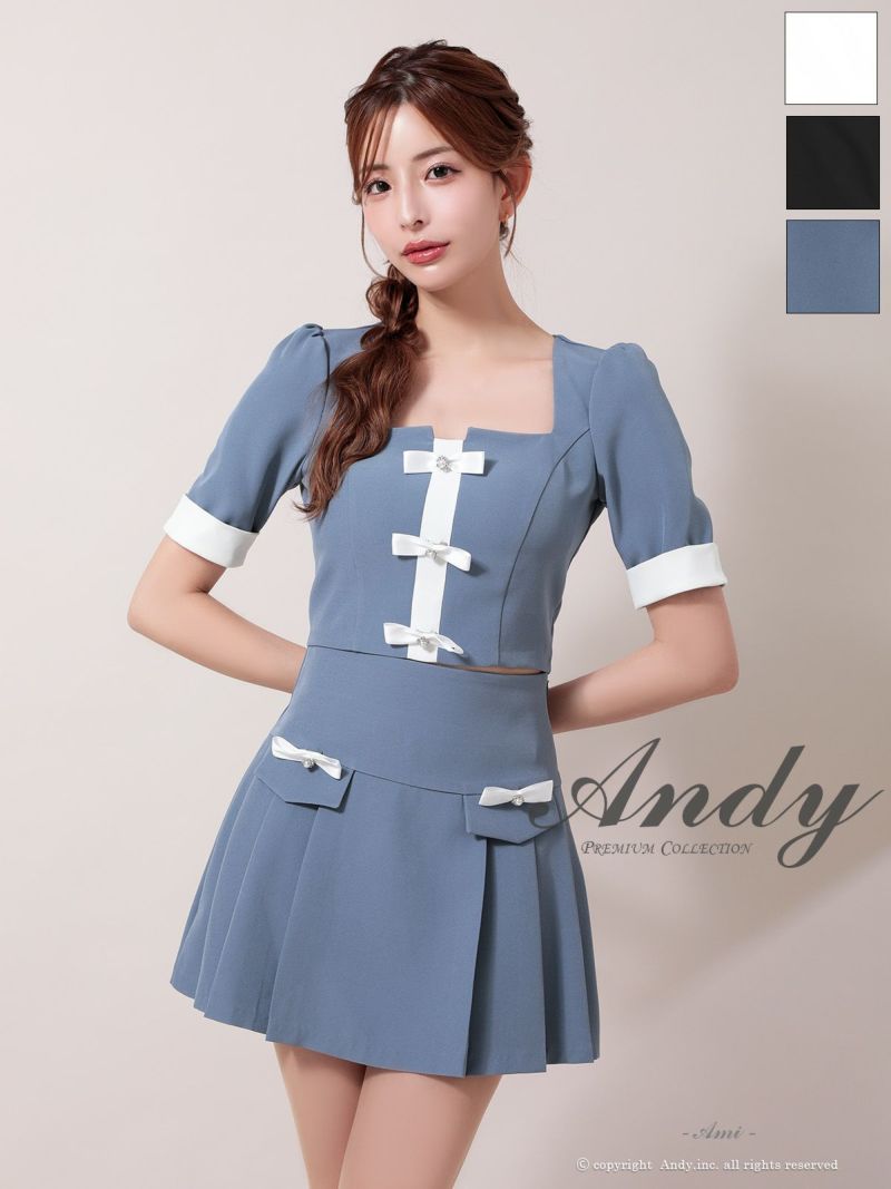 キャバドレス Andy ワンピース 高級 Aライン ミニドレス セットアップ シンプル 上品 半袖 同伴