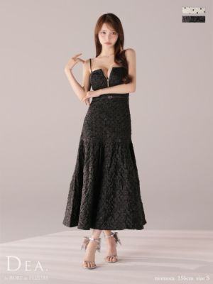 予約商品【9月下旬入荷予定】[DEA.byROBEdeFLEURS/ディアバイローブドフルール] 高級 ブランド Aラインロングドレス キャミソール ウエストベルト ドット柄 ジップ