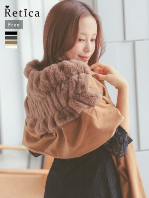 SALE フリンジデザインふわふわフェイクフ...