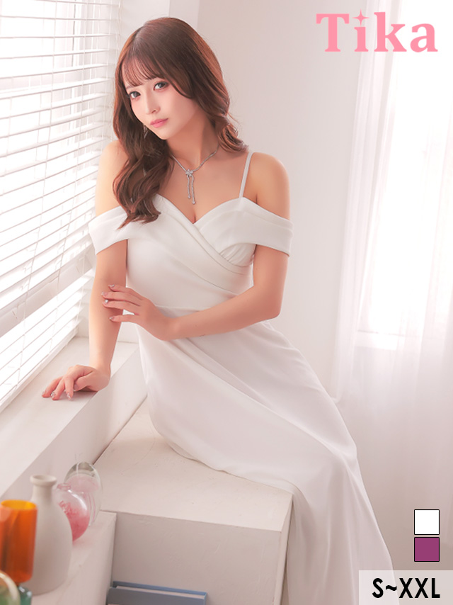 キャバドレス ロング丈 大きいサイズ ロングドレス Aライン フレア マキシ丈