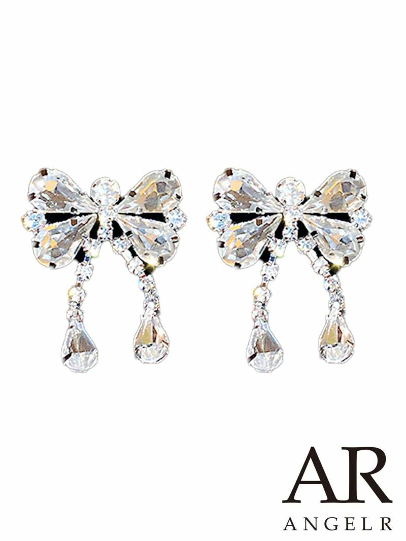 キャバドレス アクセサリー Angel-R エンジェルアール 高級 ブランド ビッグリボンモチーフ ビジュー ピアス