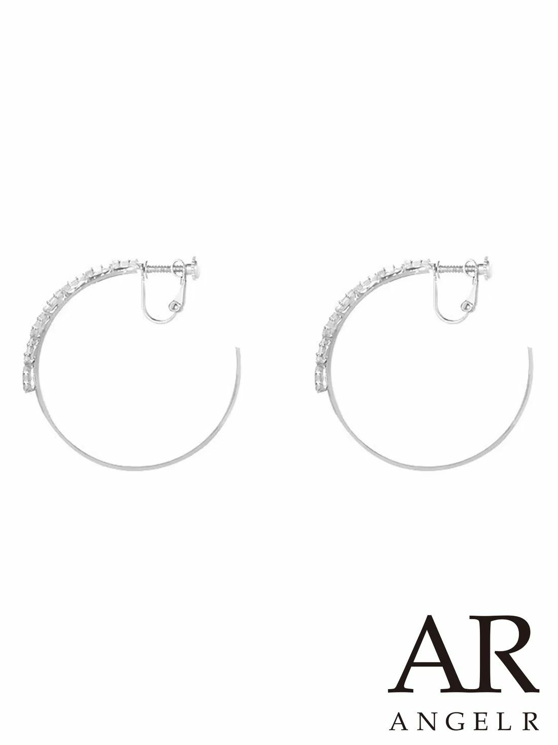 キャバドレス アクセサリー Angel-R エンジェルアール 高級 ブランド フープ ストーン シンプル イヤリング