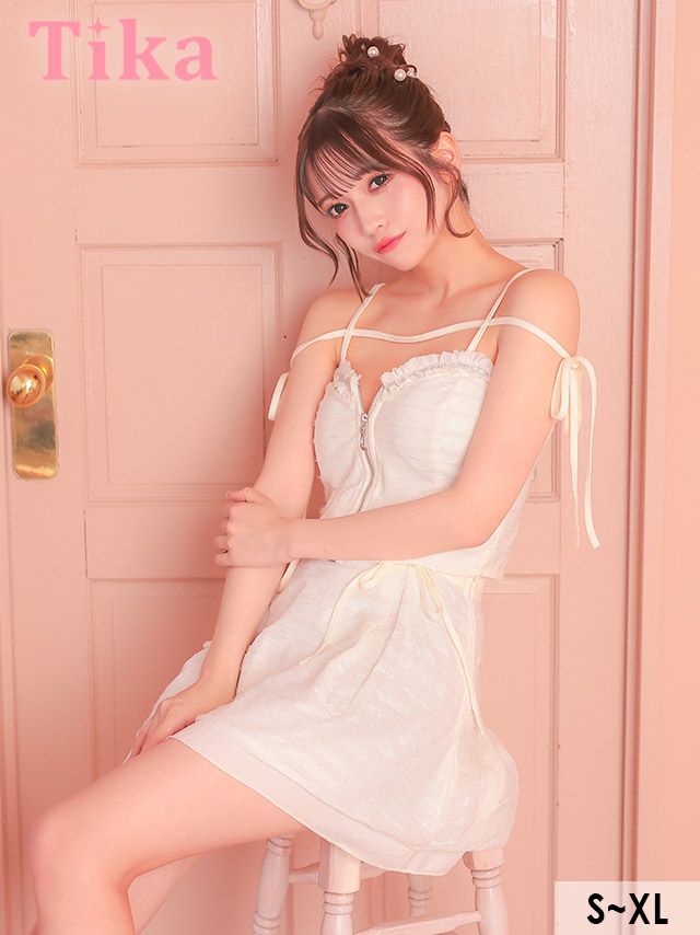 キャバドレス ミニ丈 セットアップ ミニドレス Aライン フレア 谷間 キャバクラ