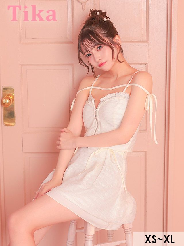 キャバドレス ミニ丈 セットアップ ミニドレス Aライン フレア 谷間 キャバクラ