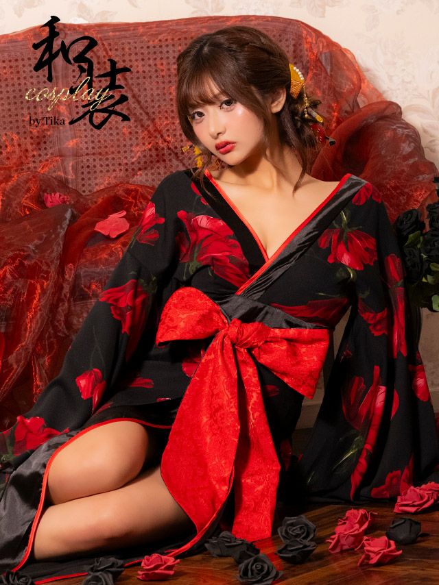 コスプレ 花魁 コスチューム 和装 ドレス ロングドレス ロング丈 着物 セクシー