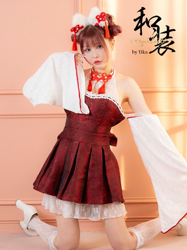 コスプレ 猫 巫女 キャット コスチューム 節分 衣装 仮装 新年 お正月 イベント